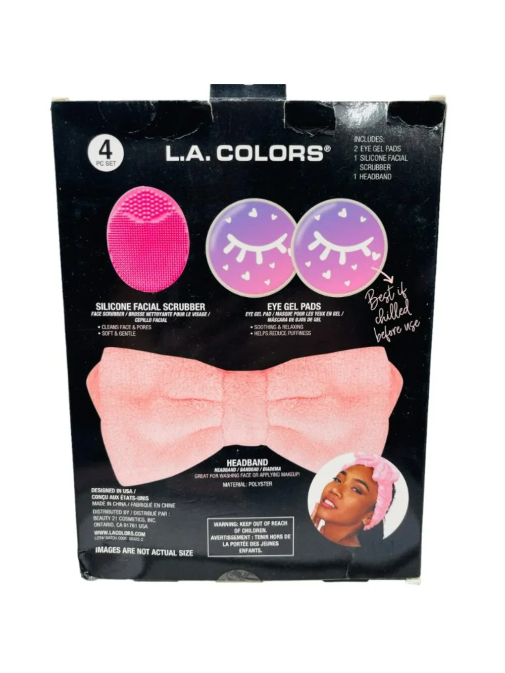 L.A. Colors Makeup Retreat Spa Tool Set With Eye Gel Pads Silicone Facial Scrubb